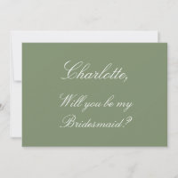 Stilvolle Sage Green Bridesmaid Vorschlagskarte