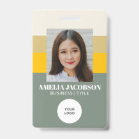 Stilvolle Sage Green Employee Foto-ID und Logo
