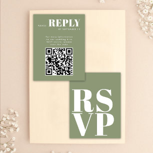 Stilvolle Sage Green RSVP Cards für Hochzeitsstich