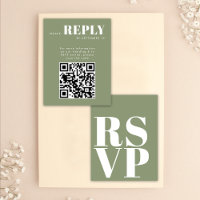 Stilvolle Sage Green RSVP Cards für Hochzeitsstich