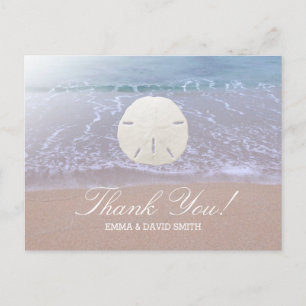 Stilvolle Sand Dollar Beach Hochzeit Vielen Dank Postkarte