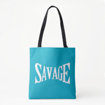 Stilvolle SAVAGE Bold White Print Tote Bag