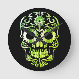 Stilvolle Schädeluhr Runde Wanduhr