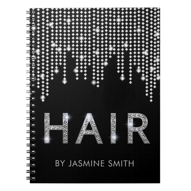 Stilvolle schicke Diamant-Haar-Verabredung Notizblock (Vorderseite)