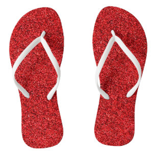 Stilvolle schillernde rote Sequin-Glitzern Flip Flops