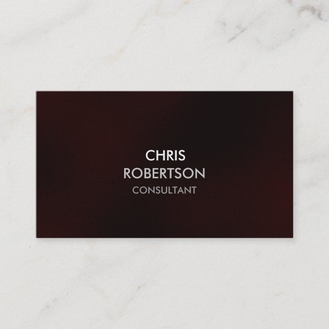 Stilvolle Schlichte, dunkelrote attraktive Visiten Visitenkarte (Vorderseite)