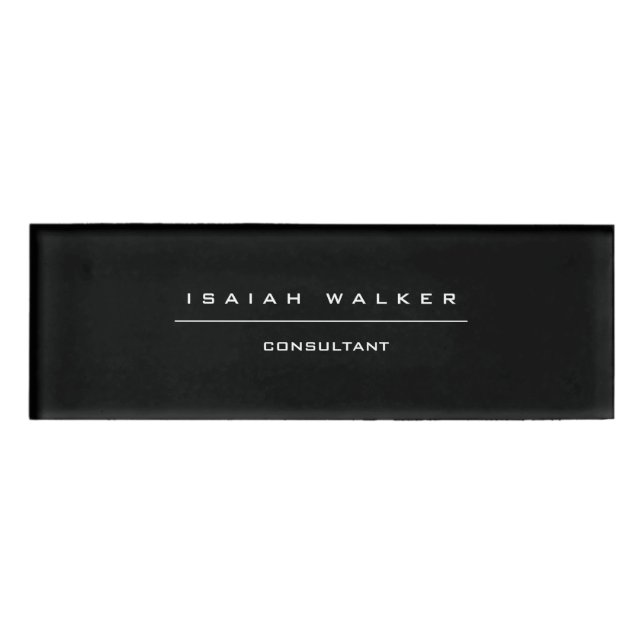 Stilvolle Schlichte, einzigartige Special Black &  Namenschild (Vorderseite)