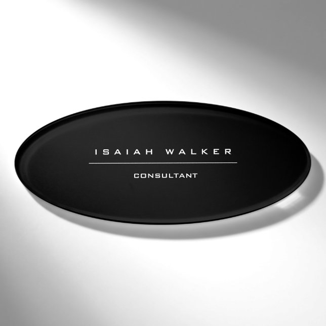 Stilvolle Schlichte, einzigartige Special Black &  Namenschild (Vorderseite)