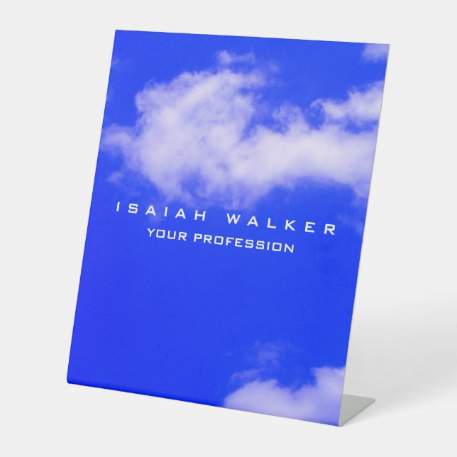 Stilvolle Schlichte, einzigartige Special Blue Sky Sockelschild (Vorderseite)