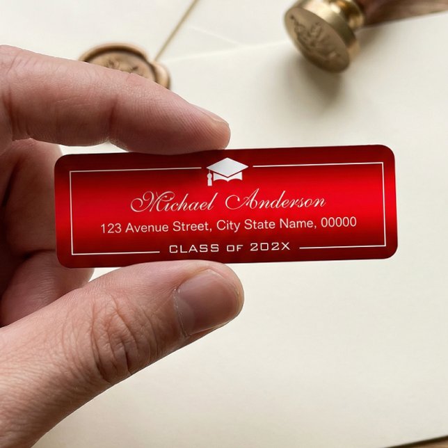 Stilvolle Schlichte Red Gradient Graduation Cap Gr (Von Creator hochgeladen)