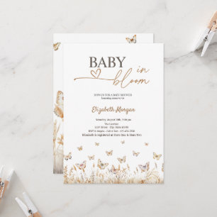 Stilvolle Schmetterlinge Baby in Bloom Einladung