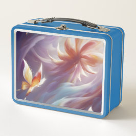 Stilvolle Schmetterlinge und Blume Metall Brotdose