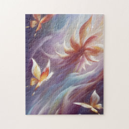 Stilvolle Schmetterlinge und Blume Puzzle