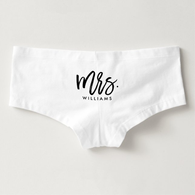 Stilvolle Schrift "Future Mrs." Bride Hotpants (Rückseite)