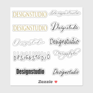 Stilvolle Schriftart Name Sticker