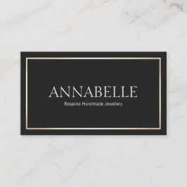 Stilvolle Schwarz Beruflich Designer Gold Border Visitenkarte