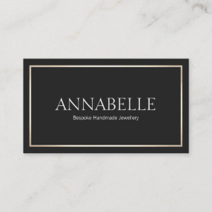 Stilvolle Schwarz Beruflich Designer Gold Border Visitenkarte