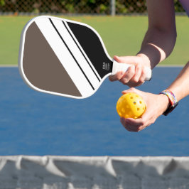 Stilvolle schwarz-braune Diagonal Weiße Racing Str Pickleball Schläger