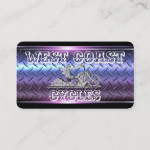 Stilvolle, schwarz-chrome Motorrad-Visitenkarte Visitenkarte