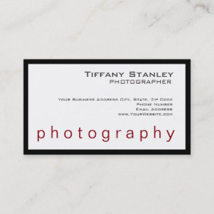 Stilvolle Schwarz Frame White Trendy Fotograf Visitenkarte