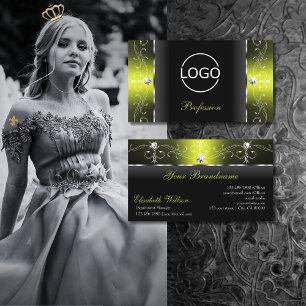 Stilvolle schwarz-gelbe, gequiggelbe Juwelen hinzu Visitenkarte