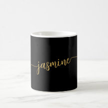 Stilvolle Schwarz-Gold-Monogramm-Bezeichnung