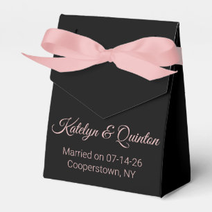 Stilvolle Schwarz-Pink-Hochzeit Geschenkschachtel
