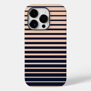 Stilvolle schwarz-rosa Monogramm Streifen Case-Mate iPhone 14 Pro Hülle