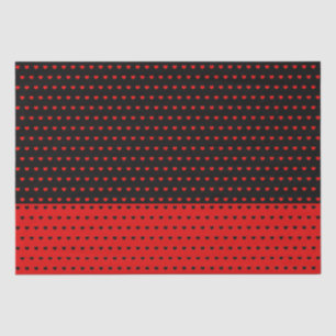 Stilvolle Schwarz-Rot-Farben mit Herzmuster Seidenpapier