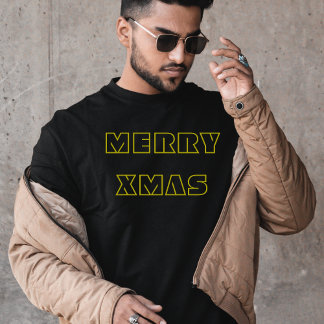 Stilvolle Schwarz und Gold Merry Xmas Weihnachten T-Shirt