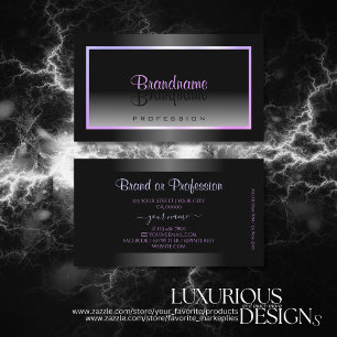 Stilvolle Schwarz-Weiß-Farbton Blau-Rosa Rahmen Visitenkarte