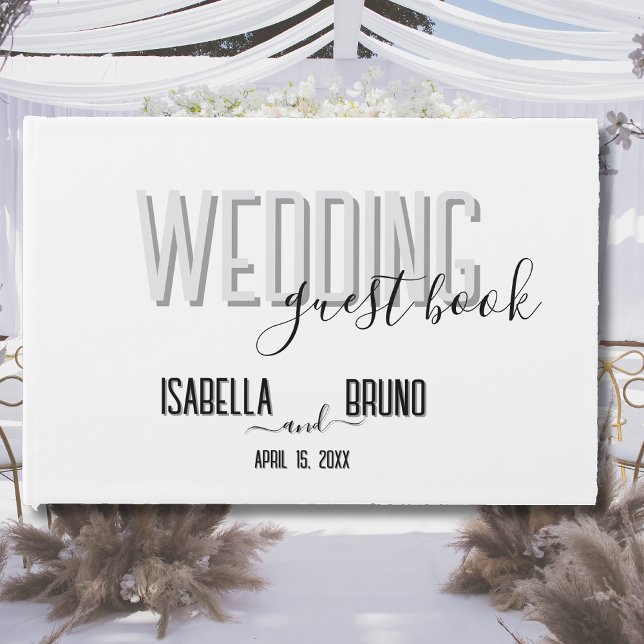 Stilvolle Schwarz-Weiß-Hochzeit Willkommen Gästebuch (Von Creator hochgeladen)