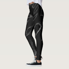 Stilvolle Schwarz-Weiß-Marmor-Muster Leggings