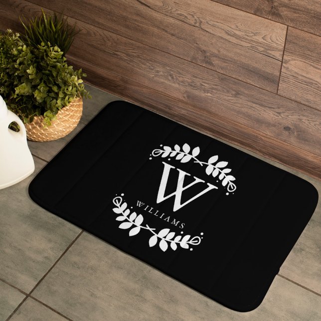 Stilvolle Schwarz-Weiß-Monogramm Badematte (Von Creator hochgeladen)