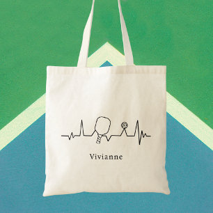 Stilvolle Schwarz-Weiß-Pickleball Lover Tragetasche