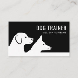 Stilvolle Schwarz-Weiß-Silhouetten Dog Trainer Visitenkarte