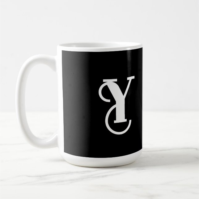 Stilvolle Schwarz-Weiß-Tasse Kaffeetasse (Links)