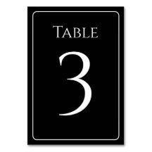 Stilvolle Schwarz-Weiß-Tischnummern