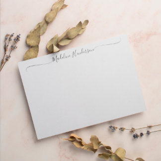 Stilvolle Schwarz-weiße Girly Script Note Card Mitteilungskarte