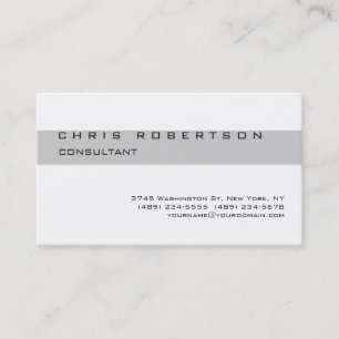 Stilvolle Schwarz-weiße Gray Stripe Business Card Visitenkarte