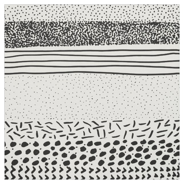 Stilvolle Schwarz-weiße Hand gezeichnete Stoff (Muster)