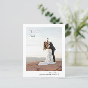 Stilvolle schwarz-weiße Hochzeit Danke Karte