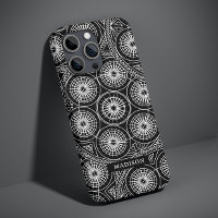 Stilvolle Schwarz-weiße Mandala-Musterbezeichnung