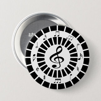 Stilvolle Schwarz-weiße Noten Button