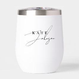 Stilvolle Schwarz-weiße Signature-Script-Monogramm