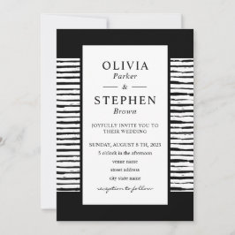 Stilvolle schwarz-weiße Typografie Wedding Invitat Einladung