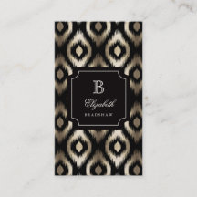 Stilvolle schwarze Goldfolie Diamant Ikat Monogram