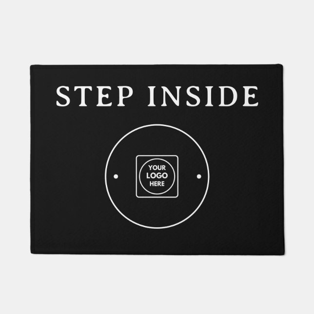 Stilvolle schwarze moderne Geschäftslogo-Eingangsm Fußmatte (Vorderseite)