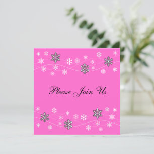 Stilvolle Schwarze Schneeflocken Einladung Vorlage