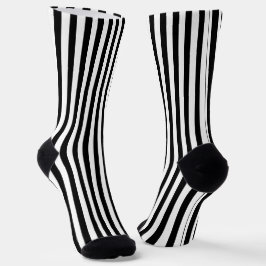 Stilvolle schwarze und weiße Streifen-Dekorationss Socken